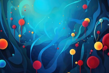 Abstract background with colorful bubbles. Abstract background for International Skeptics Day - obrazy, fototapety, plakaty