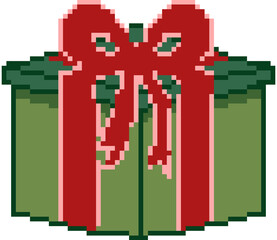 Pixel illustration of a gift box