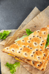 sandwich ham cheese pork beef meat plate snack fresh eating cooking appetizer meal food snack on the table copy space