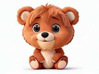 Fototapeta premium Cute little bear cartoon on white background