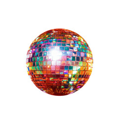 Obraz premium Vibrant Golden Retro 70s Disco Ball Isolated on Transparent Background PNG 