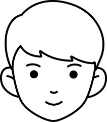 Cute Head Man Line