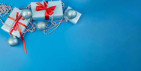 christmas decoration on a blue background