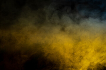 Orange and red steam on a black background.