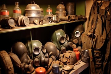 Fototapeta na wymiar Art equipment pot pottery market old metal craft antique vintage handmade traditional