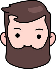 Cute Head Big Man Beard Labor Headphone