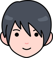 Cute Head Long Hair Man