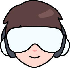 Cute Head Man VR Technology
