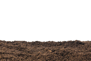 Soil for plant isolated on white background.