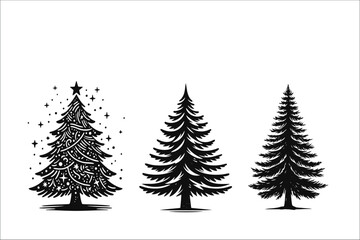 Magical Christmas: Ornate Trees in Vector Splendor