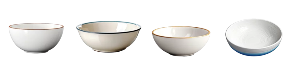 Foto op Plexiglas empty Ceramic bowl Hyperrealistic Highly Detailed Isolated On Transparent Background Png File © Wander Taste