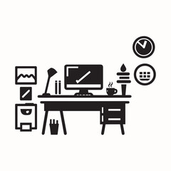 office desk  vector isolated