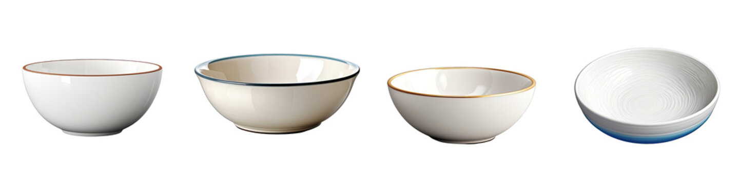 empty Ceramic bowl Hyperrealistic Highly Detailed Isolated On Transparent Background Png File