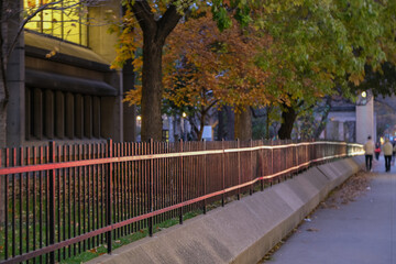 Fall colors Autumn romantic picturesque landscape scenery in Montreal, Quebec Canada Indian Summer...