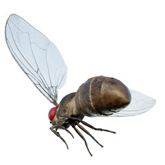 fly on white background
