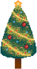 Christmas tree pixel art illustration