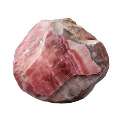 Rhodonite stone isolated on transparent background