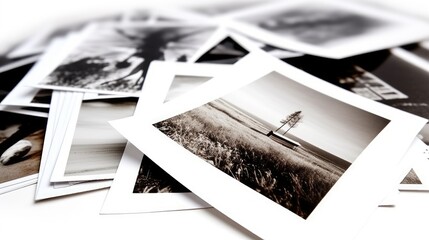 Set of photo collection prints black and white.