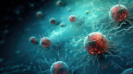 Cell division under a microscope. Cloning Cells. Cell mitosis.