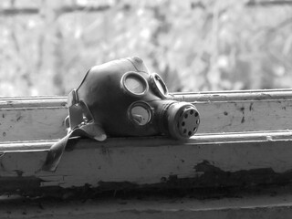 Grey gas mask Pripyat Chernobyl