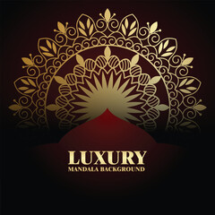 Abstract Luxury golden mandala background with arabesque pattern arabic Islamic east style
