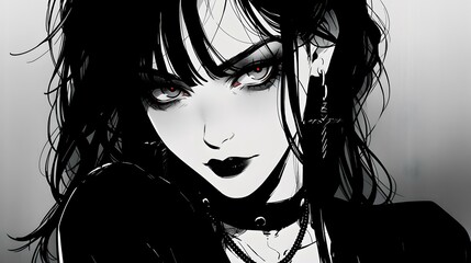 Horror anime manga art, background illustration design