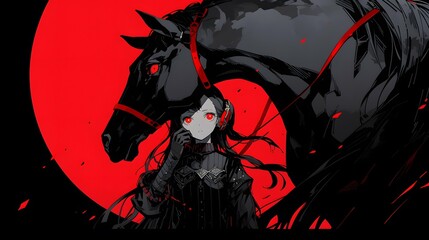 Horror anime manga art, background illustration design