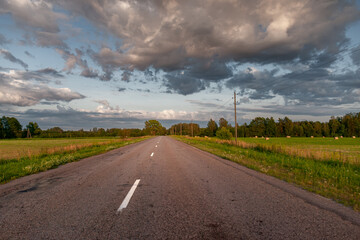 clouds over the road