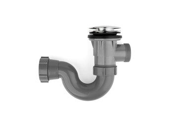 Automatic bath siphon with click-clack mechanism on white background.