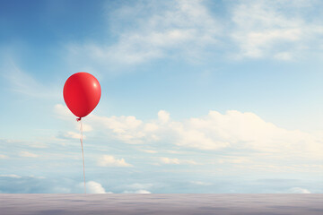 A Single Red Balloon in an Empty Sky