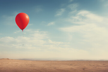 A Single Red Balloon in an Empty Sky