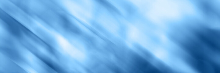Blue blurred gradient background banner. Mixed motion texture. Panoramic web header. Wide screen abstract diagonal lines wallpaper