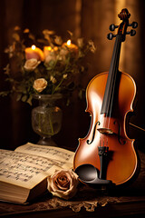 Baroque Violin and Sheet Music