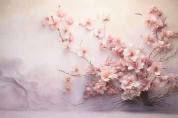 Blossoming pink sakura beauty spring cherry floral nature branch flower background - obrazy, fototapety, plakaty