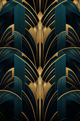 Elegant Art Deco Patterns with Rich Dark Colors