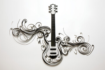 Single Continuous Line Forming a Musical Instrument