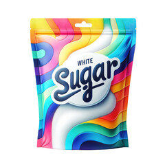 Fototapeta premium Sugar package isolated on white transparent background, png, 