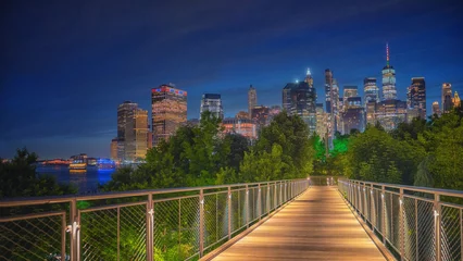 Foto op Plexiglas Skyline New York Brooklyn Bridge Park © niemannfrank