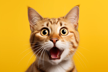 Funny surprised cat