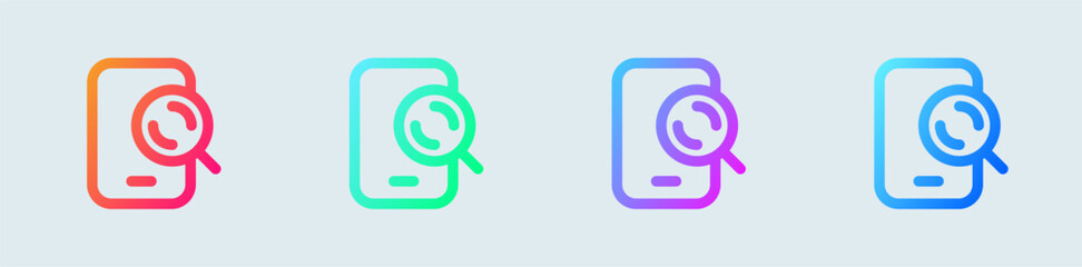 Review line icon in gradient colors. Research signs vector illustration.