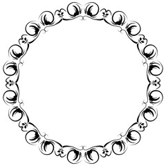 Aesthetic black ornament circle frame
