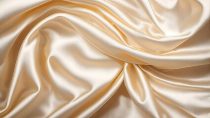 Abstract background of light beige silk satin, with a subtle sheen. Background, texture. (Generative AI)