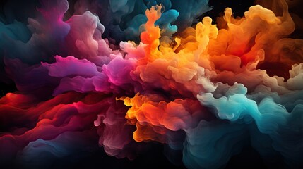 explosion multi couleur de nuages - obrazy, fototapety, plakaty