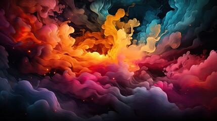 explosion multi couleur de nuages - obrazy, fototapety, plakaty