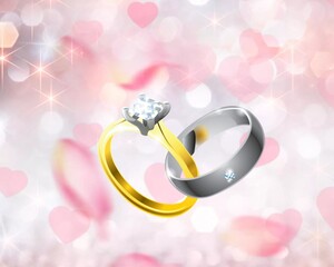 wedding rings and diamond