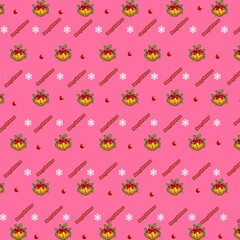 seamless pattern with Merry Christmas Christmas pattern 