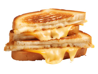 Delicious Cheese Toasted Sandwich, isolated on a transparent or white background