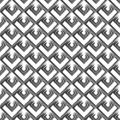 Seamless pattern with black and white geometric figures on white background