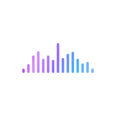 Multi colored sound audio wave object icon