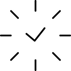 Clock Simple Outline Sign for Adverts. Suitable for books, stores, shops. Editable stroke in minimalistic outline style. Symbol for design